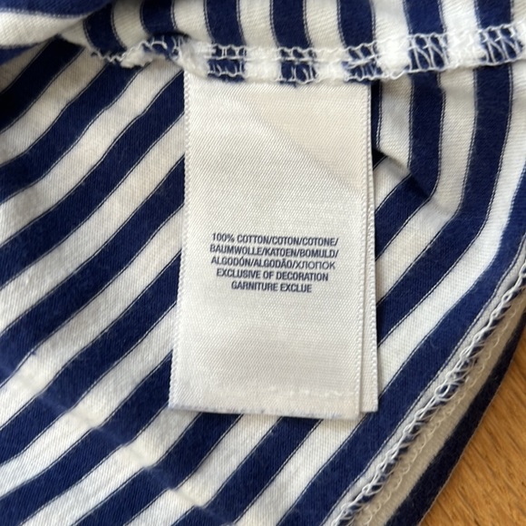 Girls Polo Ralph Lauren navy stripe T-shirt (size L 10/12) - Picture 5 of 6